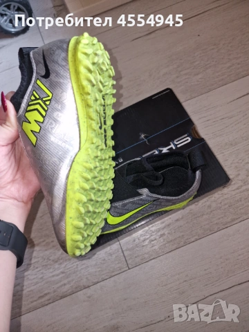 Футболни обувки стоножки Nike Mercurial silver Vapor , снимка 4 - Детски обувки - 53151012