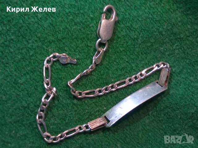 ПРЕКРАСНА ИТАЛИАНСКА СРЕБЪРНА ГРИВНА СРЕБРО 925 ITALY с БЯЛА ПОЗЛАТА 43202