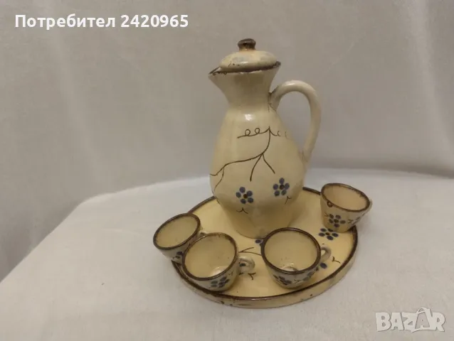 Старинен, керамичен комплект за ракия