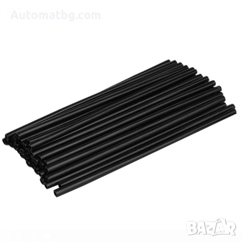 Комплект украса за спици Automat, Декорация за спици за велосипед, Мото, Черен, 72 бр.