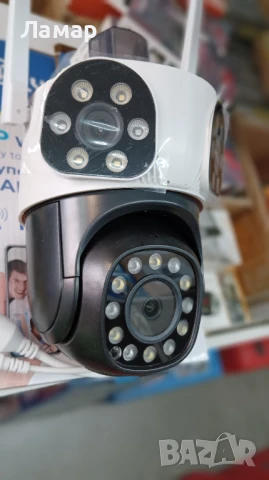Тройна IP камера WiFi приложение iCSee безжична въртяща 12MP, снимка 3 - IP камери - 51287641