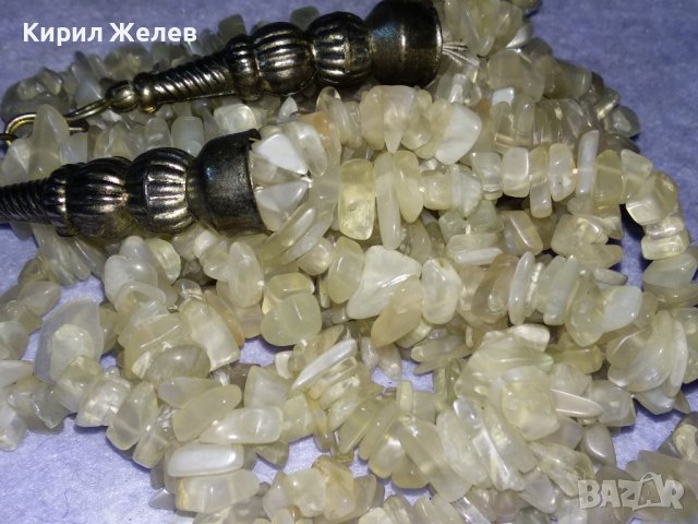 РАЗКОШНА ПОСРЕБРЕНА ЕТНОГРАФСКИ СТИЛ СКЪПОЦЕННА ОГЪРЛИЦА НАТУРАЛЕН МЛЕЧЕН КВАРЦ КРИСТАЛ 34659, снимка 9 - Колиета, медальони, синджири - 39201303