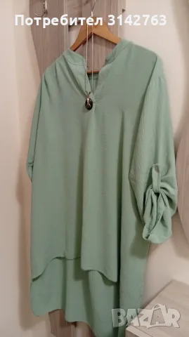Дълга туника, цвят мента. XL/XXL, снимка 5 - Туники - 56085649