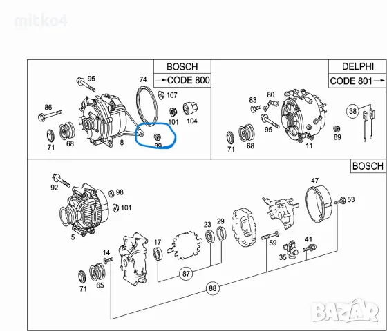 уплътнение за алтернатор с водно охлаждане, снимка 3 - Части - 47627608