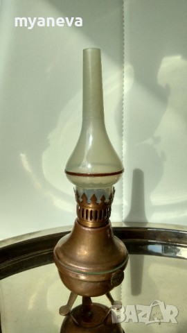 Медна лампа с батерия и крушка . , снимка 2 - Антикварни и старинни предмети - 44749629