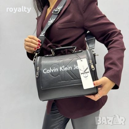 Calvin Klein Jeans Нова Кожена Дамска Чанта 