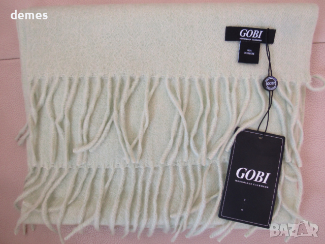  Фин шал 100% кашмир, цвят мента, Монголия, снимка 11 - Шалове - 34073371