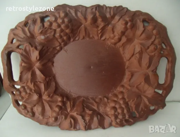 № 7951 стар руски поднос   - релефни орнаменти- размер - 34 / 25 см  елипса - синтетика- соц.период, снимка 5 - Други - 49590277