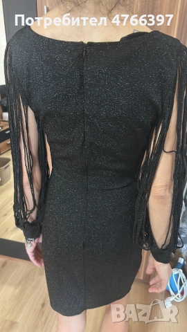 Нова официална блестяща къса рокличка размер S