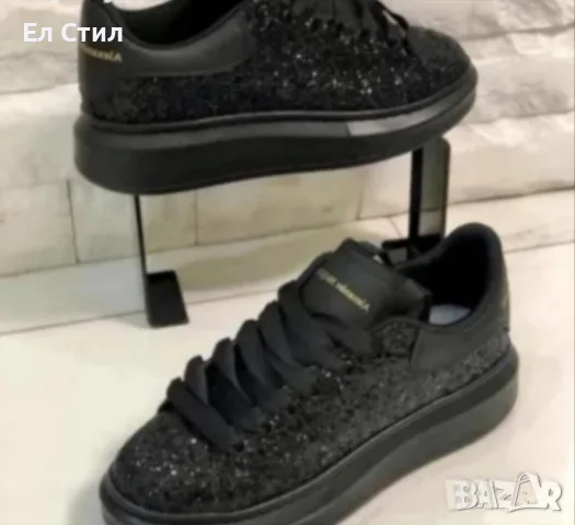 💎Дамски Сникърси Alexander McQueen - Цвят Черно с Камъчета 36 37 38 Цена:66€ Еконт, снимка 6 - Маратонки - 52240813
