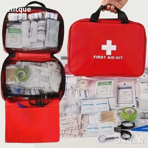 Комплект за първа помощ 173 елемента – Незаменим помощник за пътувания, къмпинг и автомобил, снимка 5 - Други стоки за дома - 52853422