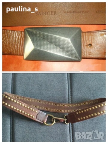 Два различни броя / Винтидж! Унисекс колан от естествена кожа "Saddler" и "Banana Republic" 