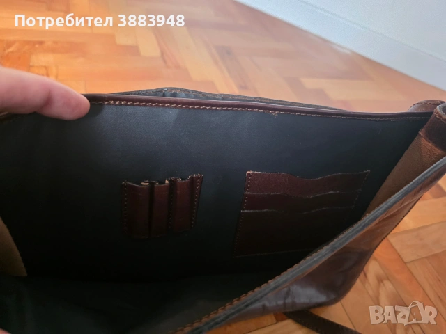 Антика - мъжка кожена чанта, снимка 5 - Чанти - 53418819