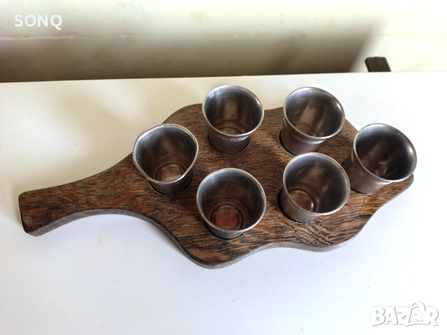 Комплект Стари Немски Калаени Чашки За Шот, снимка 2 - Антикварни и старинни предмети - 52125042