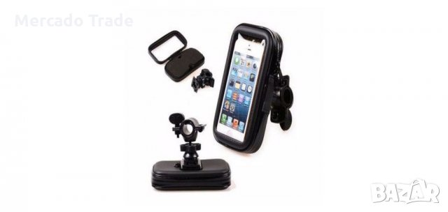 Стойка за телефон, Калъф за Велосипед и Мотор, Водонепромокаем калъф, Черен, снимка 6 - Аксесоари за велосипеди - 35941782