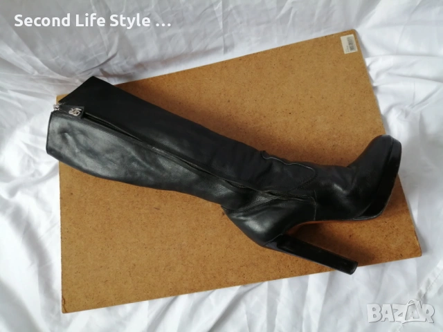 Dsquared2 оригинални ботуши естествена кожа № 36 - с висок ток, платформа, снимка 12 - Дамски ботуши - 53135653