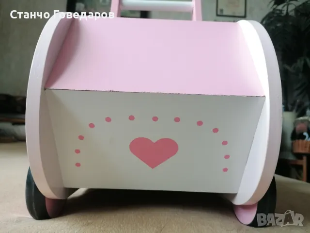 Детска дървена бебешка количка за кукли , снимка 4 - Кукли - 50331524