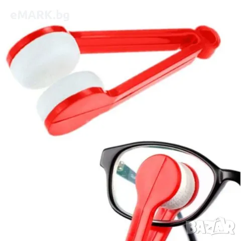 Уред за почистване на очила с плоски стъкла и с отвор за ключодържател, снимка 1