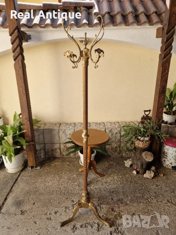 Страхотна антикварна белгийска бронзова подова закачалка , снимка 3 - Антикварни и старинни предмети - 50687326