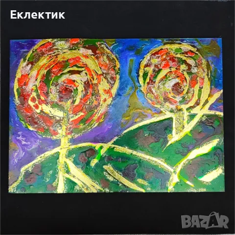 Ябълкови дървета. Акрил върху стъкло, снимка 9 - Декорация за дома - 48258947