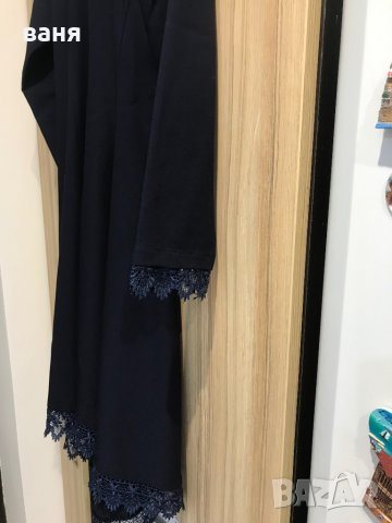 Рокля с дантела синя, снимка 3 - Рокли - 40550575