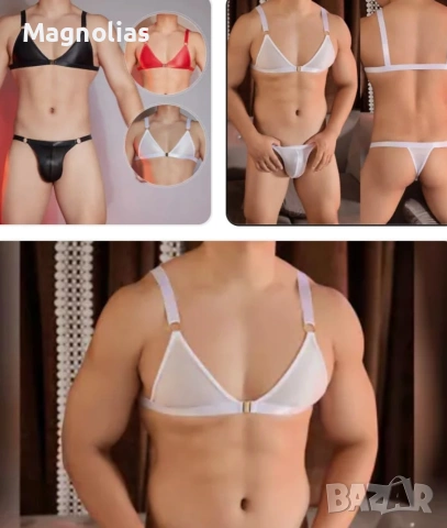 Мъжки комплект бельо Sissy Sheer Bralette Топ Бельо, снимка 12 - Бельо - 53830105