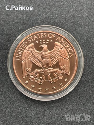 1 oz US Quarter 999 Fine Copper Round, снимка 3 - Нумизматика и бонистика - 44350292