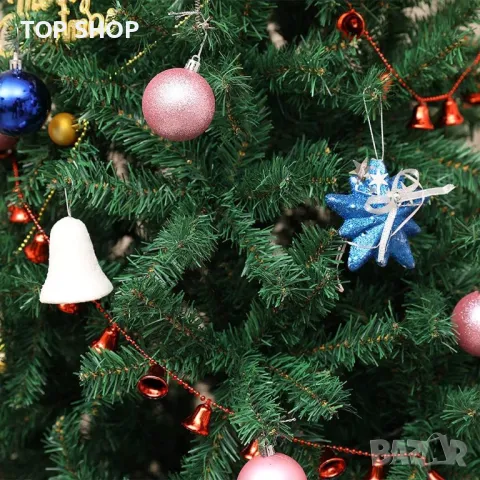 LED Изкуствена коледна елха PVC зелена 240см, снимка 5 - Декорация за дома - 48818981