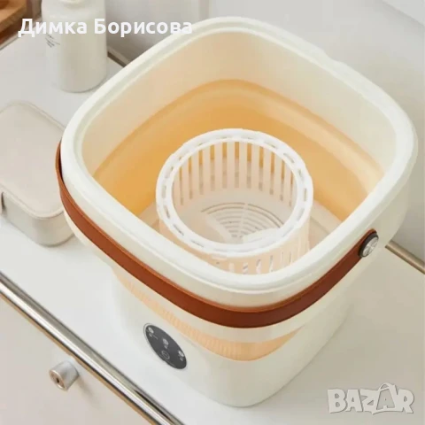 Мини сгъваема пералня с центрофуга – Компактна, мощна и идеална за всеки дом или пътуване - 12 литра, снимка 5 - Перални - 51155313