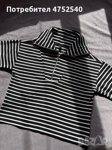 Черно-бяла райе блуза