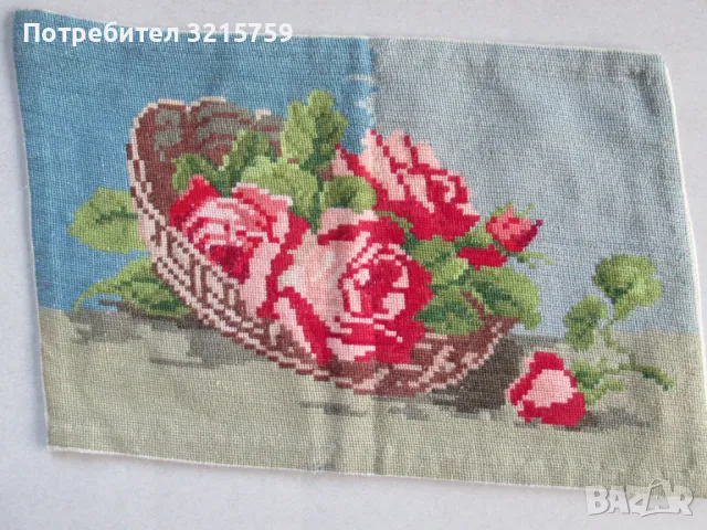 Ръчно шит Гоблен рози 27х18см.
