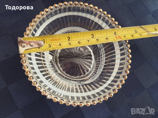 Стари стъклени купички с богата позлата - 9 броя., снимка 8 - Сервизи - 41593001