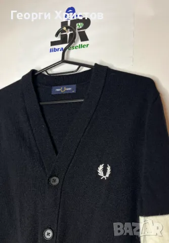 Fred Perry Cardigan Мъжка Вълнена Жилетка, снимка 3 - Пуловери - 48697196