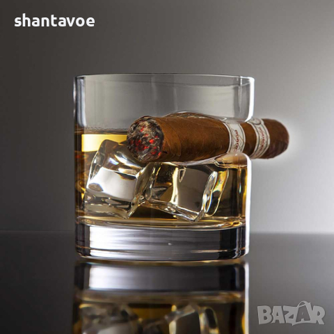 Луксозна чаша за уиски с място за пура, снимка 2 - Подаръци за мъже - 44601725