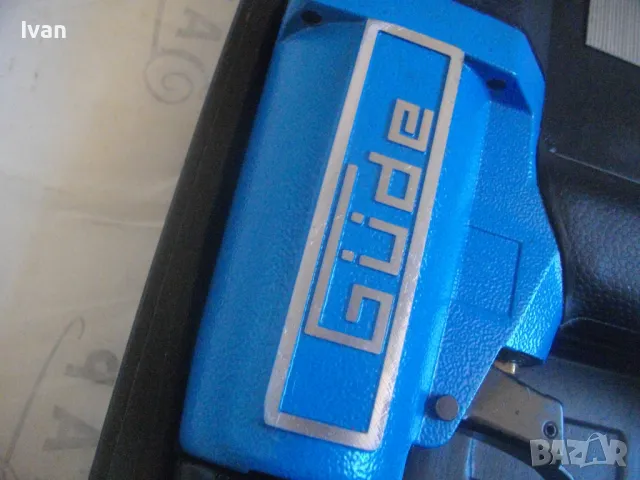 GUDE Голям Немски ОРИГИНАЛЕН ПНЕВМАТИЧЕН ТАКЕР Комбиниран Скоби Пирони до 50мм Почти нов Пълен к-т, снимка 8 - Други инструменти - 47532297