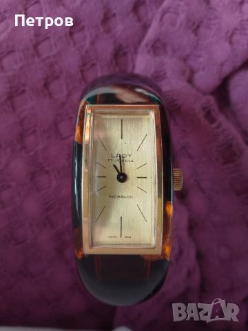 швейцарски механичен часовник гривна кехлибар, снимка 1 - Дамски - 44382490