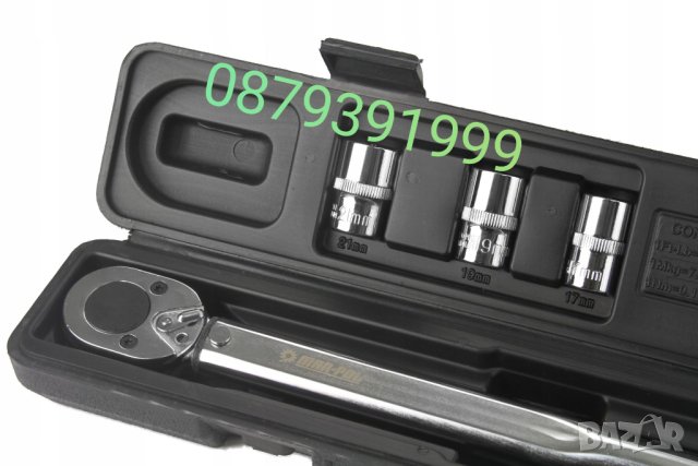 Ключ динамометричен 1/2", 28 - 210 Nm + комплект вложки (17, 19, 21 мм) + удължител 125 мм MAR-POL , снимка 3 - Ключове - 41117532