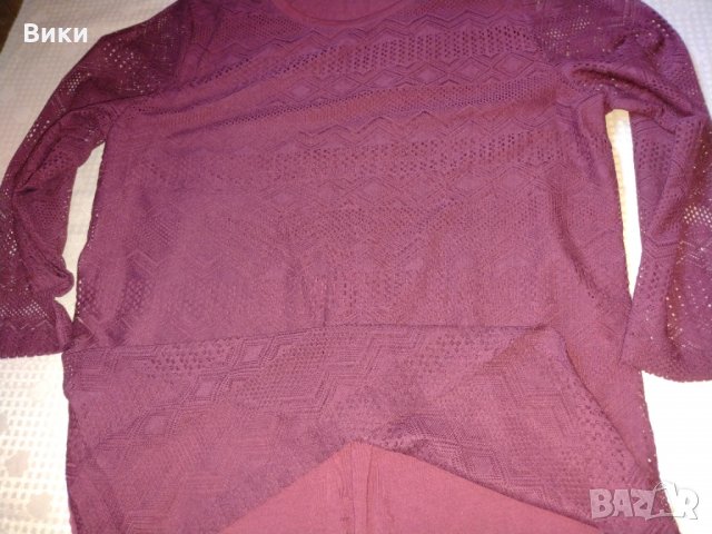 Бордо блуза Reserved, снимка 6 - Блузи с дълъг ръкав и пуловери - 34520702