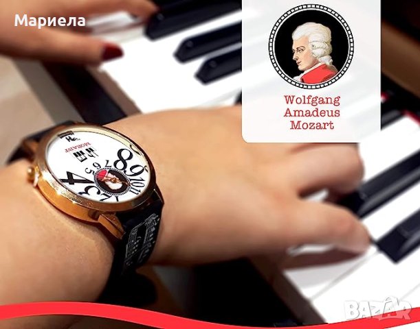 Дизайнерски часовник Mozart , Часовник за пианисти , сувенир , подарък, снимка 2 - Пиана - 41307555