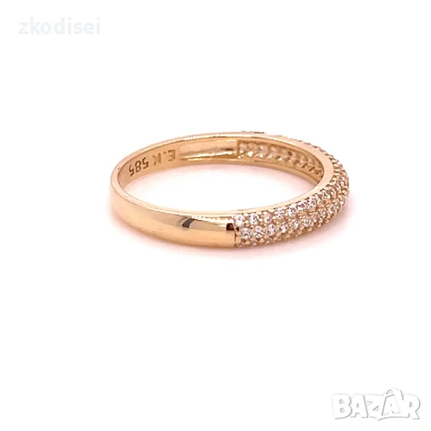 Златен дамски пръстен 2,02гр. размер:57 14кр. проба:585 модел:32139-3, снимка 2 - Пръстени - 50601274