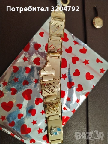 Златна мъжка гривна БМВ, снимка 4 - Гривни - 53695764