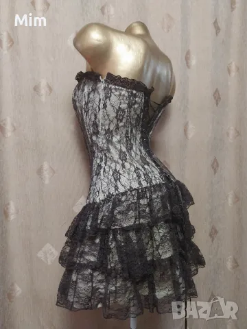 M/L Секси дамска винтидж дантелена корсетна рокля, снимка 5 - Рокли - 50380700