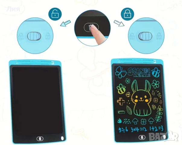 Детски LCD таблет за рисуване син, снимка 2 - Рисуване и оцветяване - 44836410