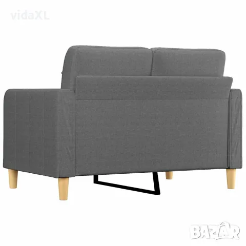 vidaXL 2-местен диван, Тъмносив, 120 см, плат, снимка 5 - Дивани и мека мебел - 56147321
