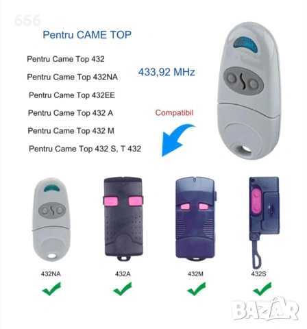 Съвместимо дистанционно управление 433 MHz, разстояние на предаване 50-100m, включва батерия, снимка 8 - Друга електроника - 53248919