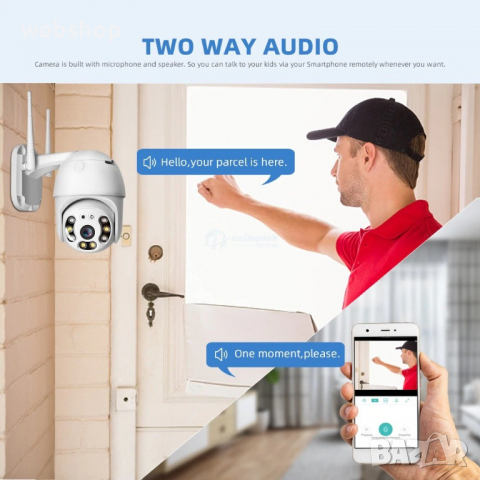 КАМЕРА ЗА ВЪНШНО НАБЛЮДЕНИЯ IP SMART WI-FI HD 720 P ANDROID И IOS, 5 MP, снимка 9 - IP камери - 36224793