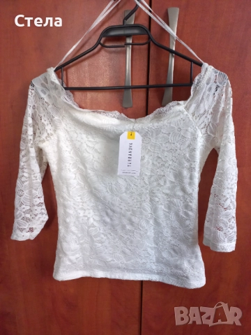 TERRANOVA дамски дантелен топ РАЗЛИНИ ЦВЕТОВЕ, / блуза с голи рамене, нов, с етикет, снимка 10 - Корсети, бюстиета, топове - 46773972