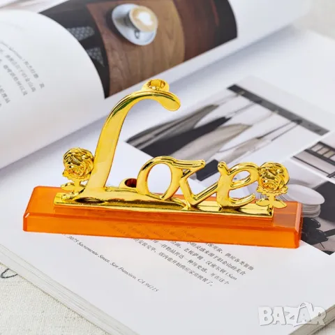 Преспапие Love и златна роза, снимка 7 - Други стоки за дома - 50382474