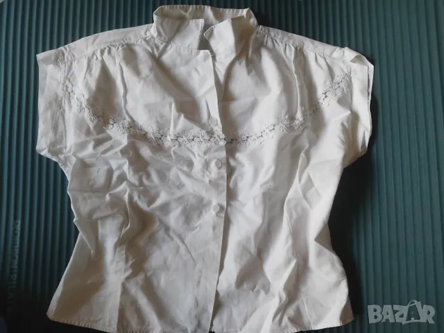 Дамска бяла памучна риза - фин памук за лятото 