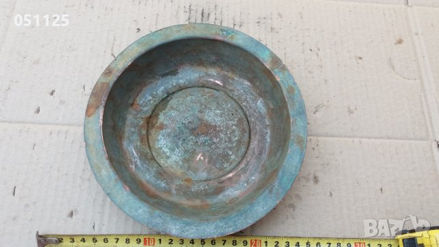 отличен кован възрожденски бакърен сахън, купа, паница , снимка 4 - Антикварни и старинни предмети - 42037595